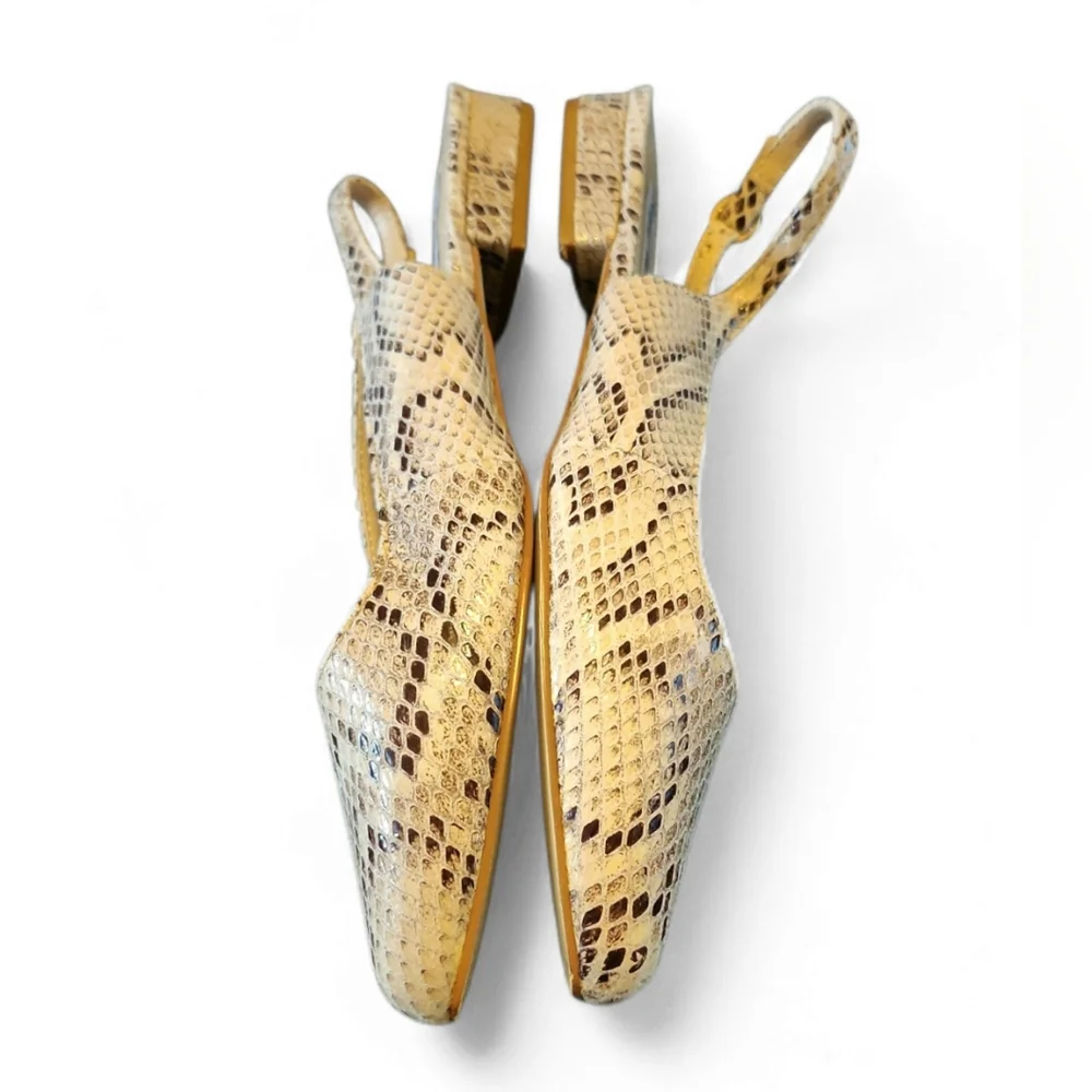 Steve Madden‎ Snake Skin Pattern Slingback Flats Size 8.5